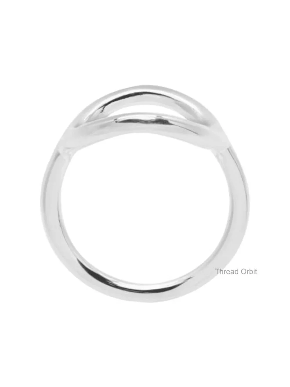 Sterling Silver Open Circle Statement Ring - Size 8